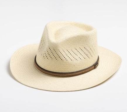 Buycenter Striped Bow Flat-brimmed Straw Top Hat - Adjustable Size - Buy Center US