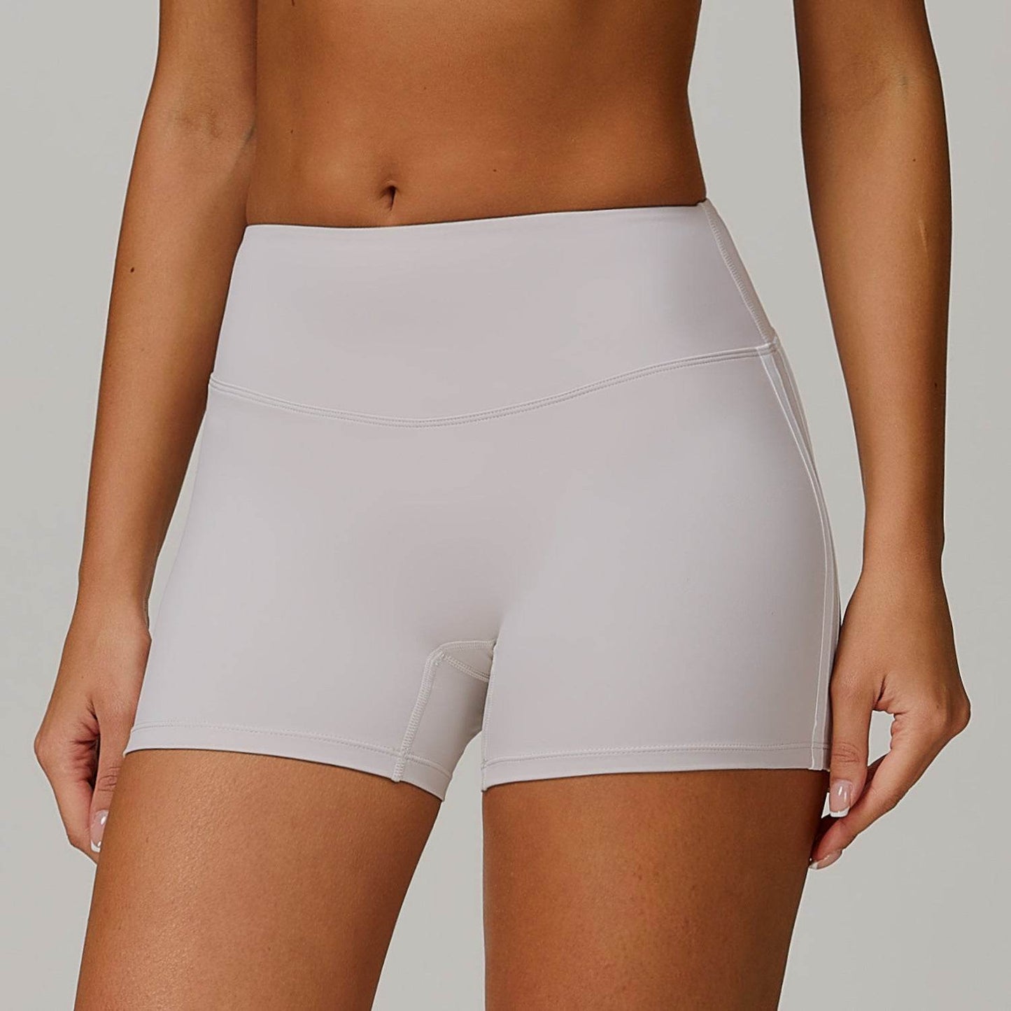 Nude Feel High Waist Yoga Shorts - Peach Tight Fit for Women - Buy Center US
