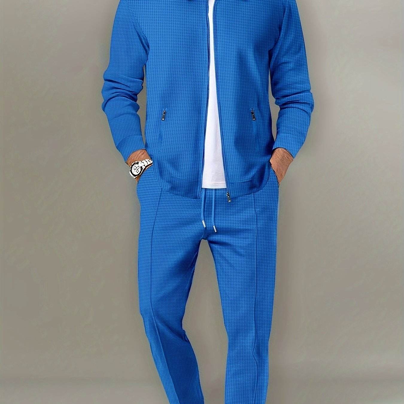 Casual September Jacket and Pants Set - Long Sleeve, Solid Color - Buy Center US