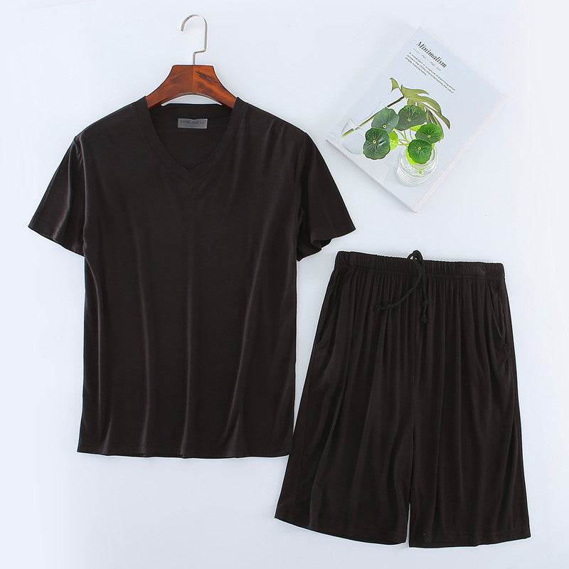 Buycenter Men's Modal T-shirt Set - Comfortable Short Sleeve Home Suit - Buy Center US