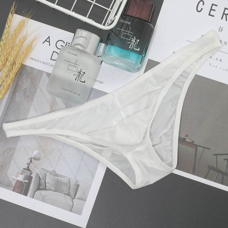 Buycenter Low Waist Men's Briefs - Transparent Ice Silk T-shaped Design - Buy Center US