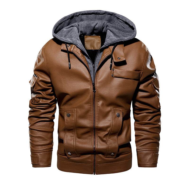 Buycenter Men's Leather Coat - Fashionable Warm Jacket for Winter - Buy Center US
