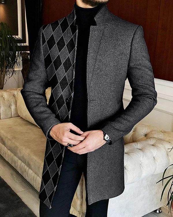 Buycenter Men's Woolen Coat - Stylish European & American Patterns - Buy Center US