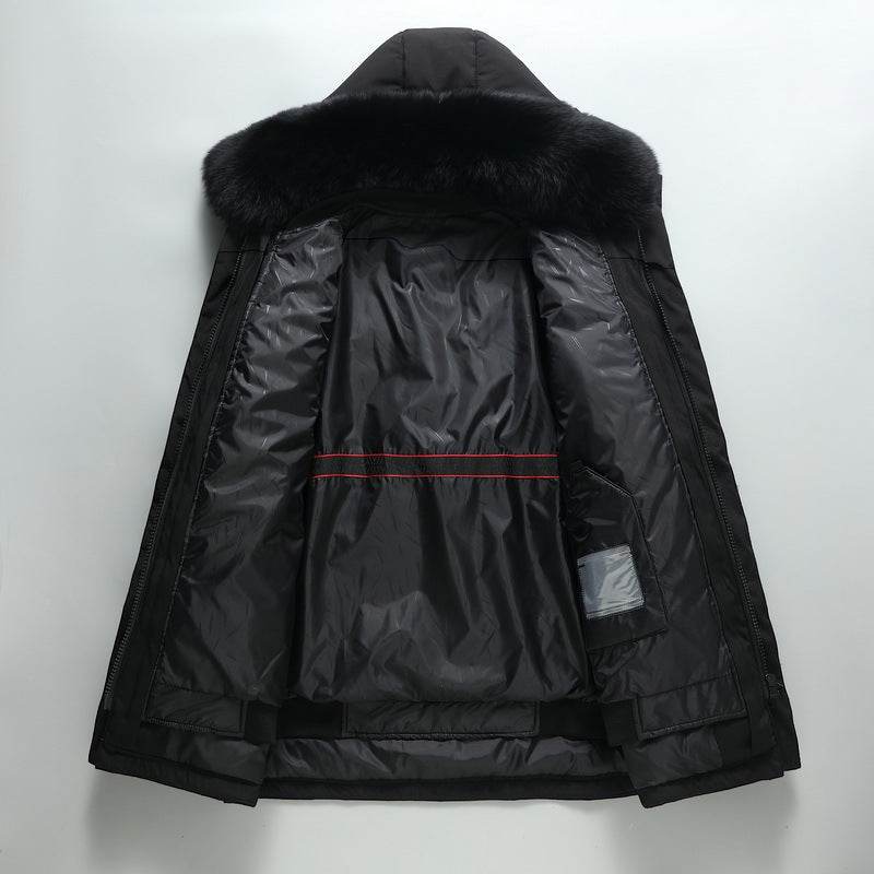 Buycenter Men's Down Jacket - Mid-Length, Thick & Stylish for Daily Wear - Buy Center US