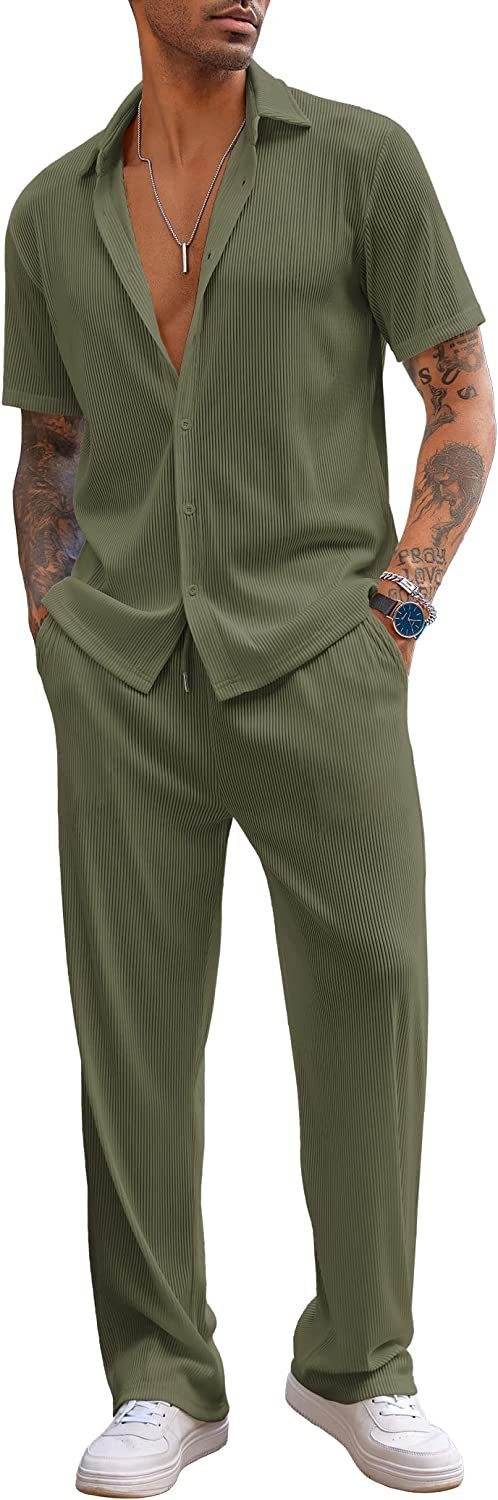 Buycenter Loose Short-Sleeved Trousers Leisure Suit - Multiple Colors Available - Buy Center US