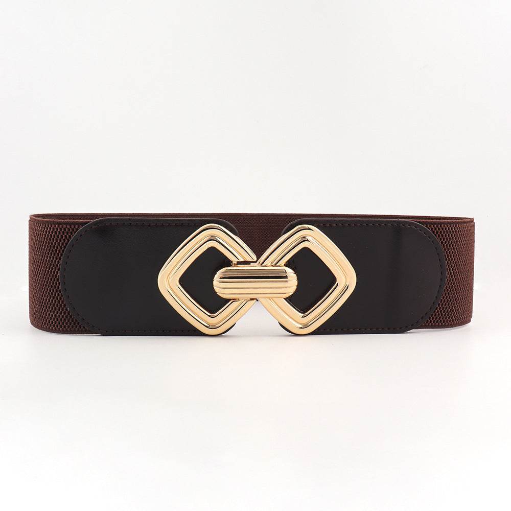 Stylish Wide Waist Elastic Belt for Women - Versatile PU Leather Design - Buy Center US