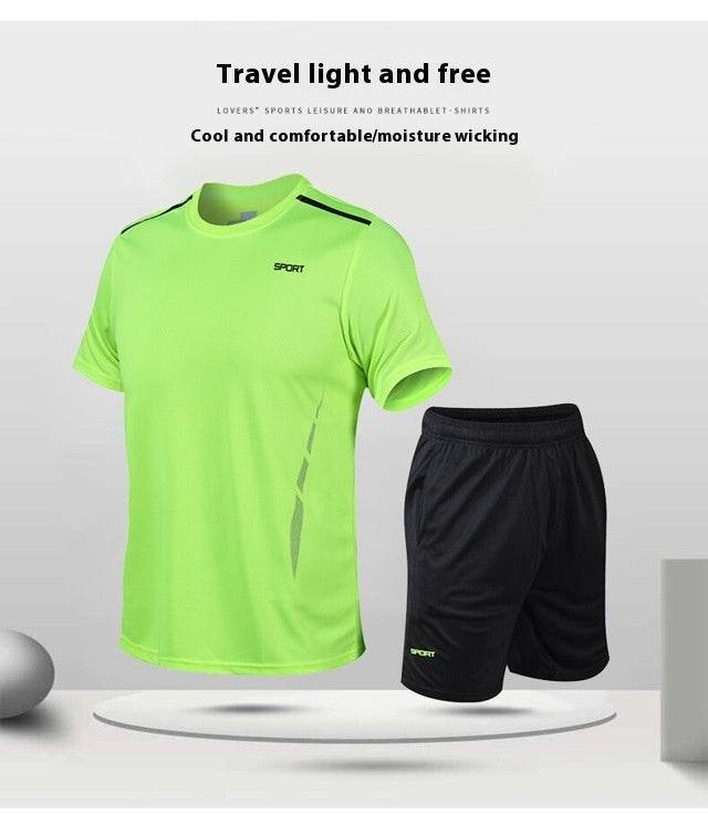 Buycenter Men's Loose Fitness Suit - Casual Short Sleeve Summer Wear - Buy Center US