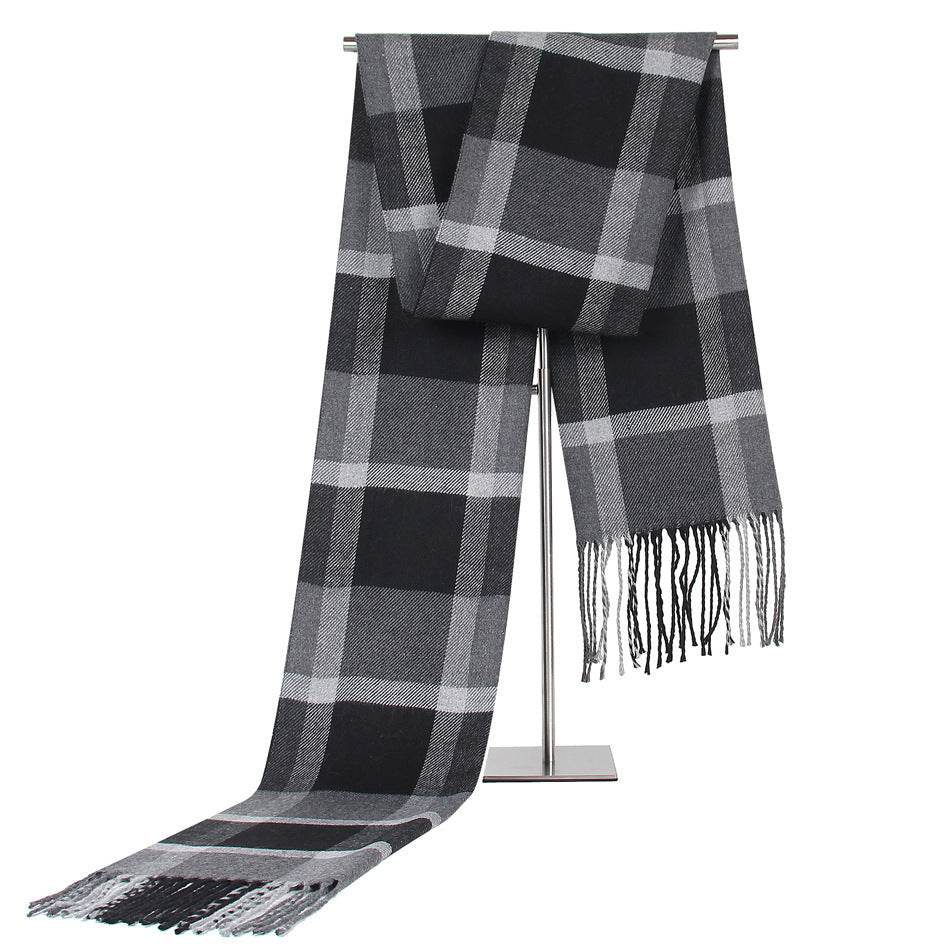 Buycenter Men's Casual Plaid Scarf - Warm Imitation Cashmere Style - Buy Center US