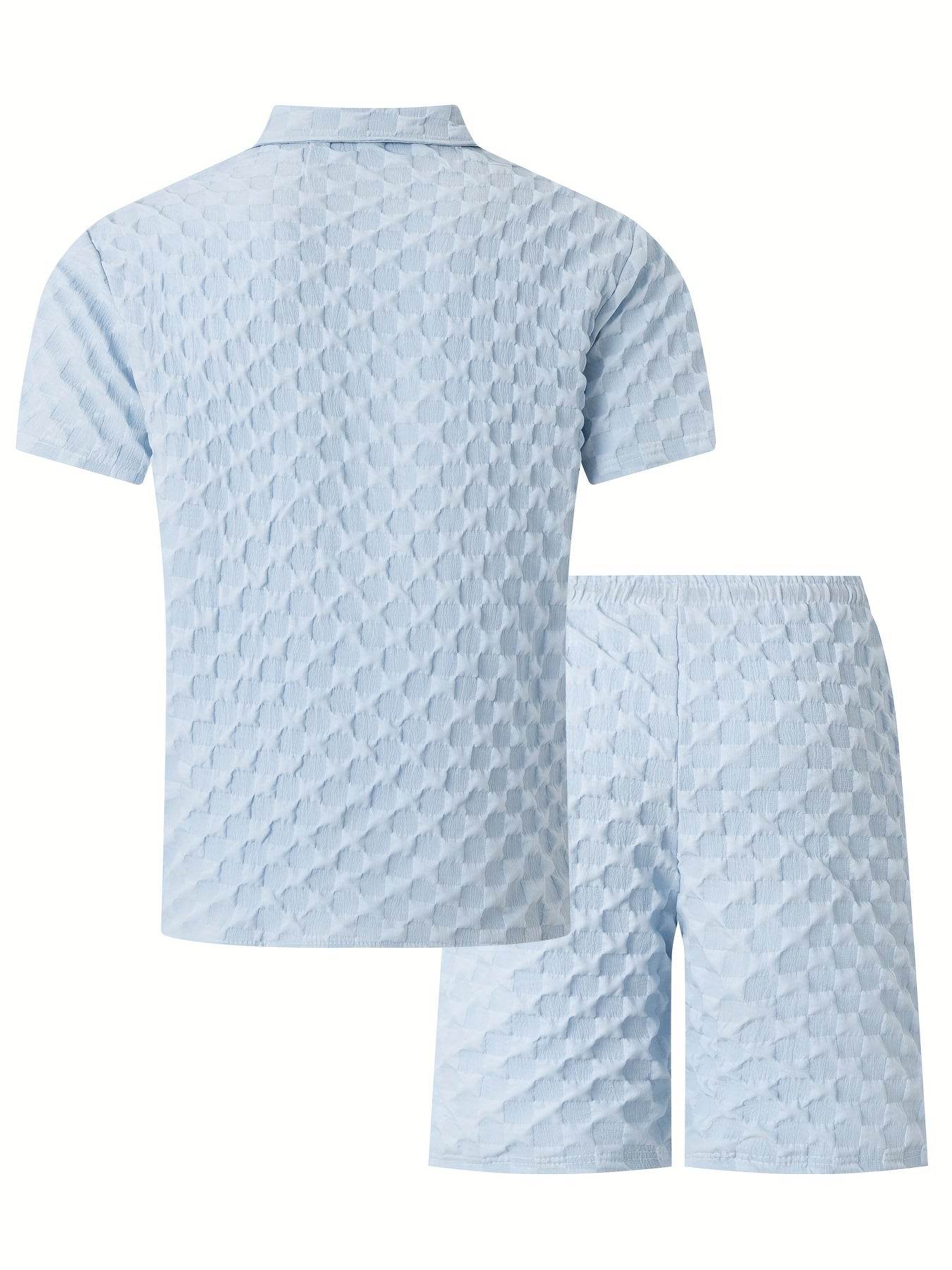 NIKXUAN Men's Casual Short-Sleeved Suit - Breathable Checkered Summer Top - Buy Center US