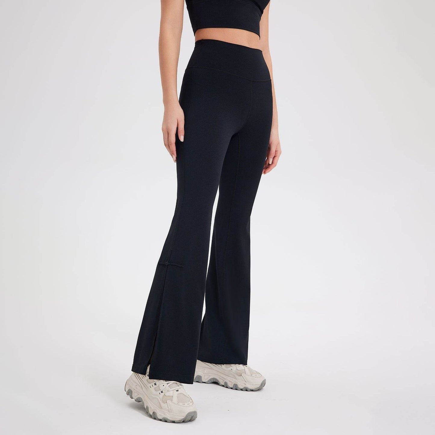 Peach High Waist Bell-Bottom Pants - Soft Moisture-Wicking Sportswear - Buy Center US