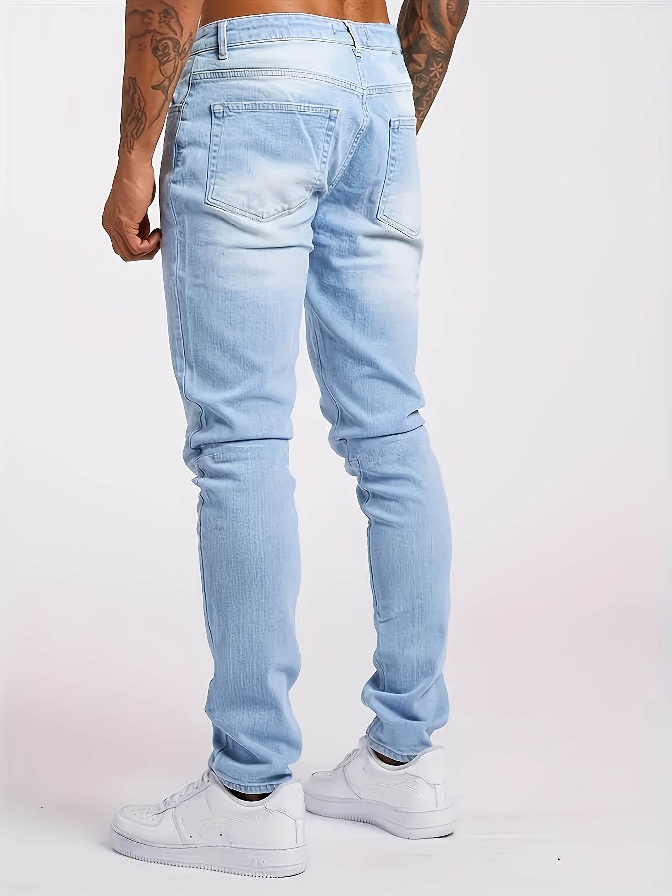 2024 Men's Skinny Fit Jeans - Casual All-Season Denim, Medium Stretch - Buy Center US