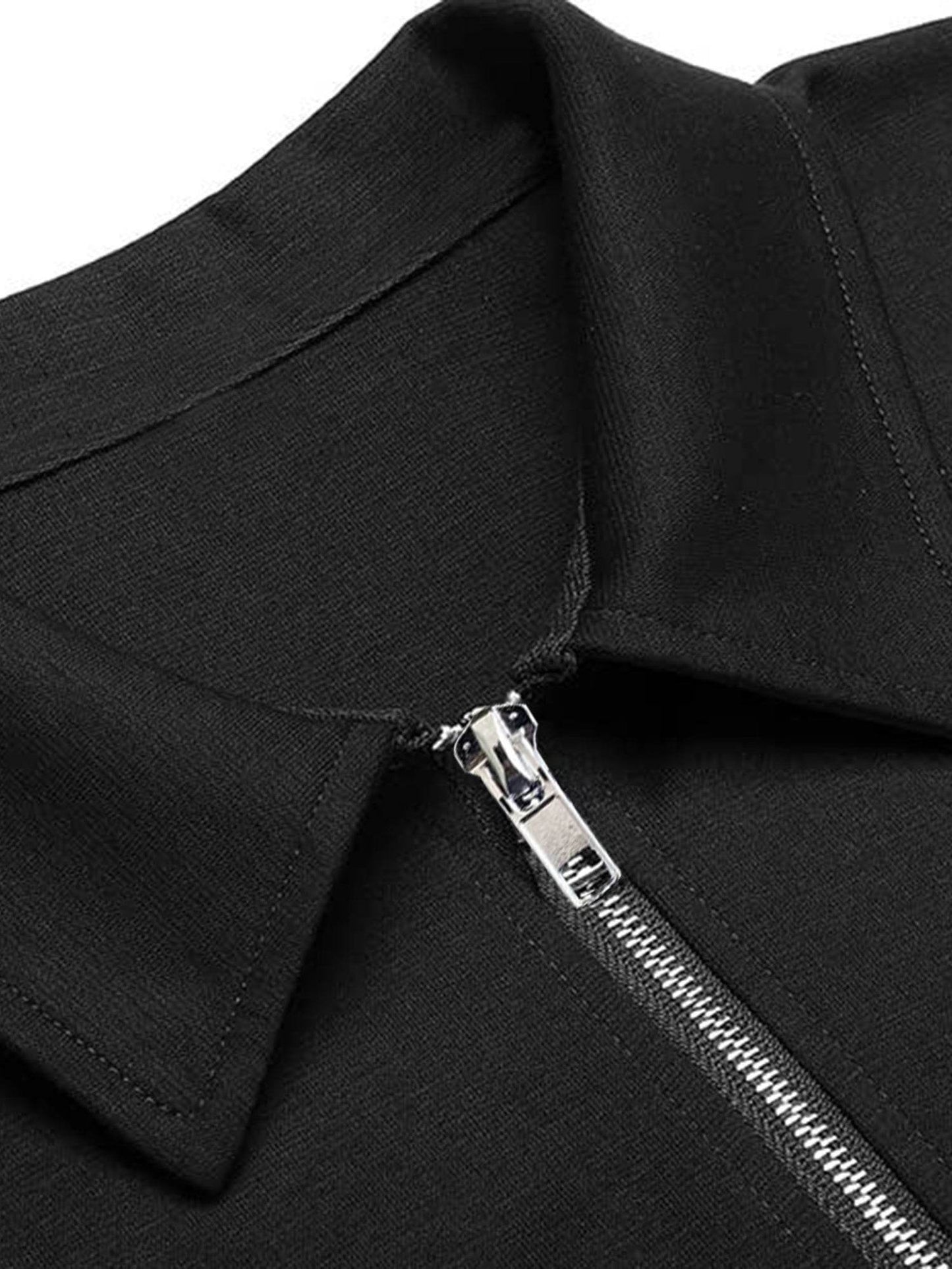 Men's 2-Piece Solid Color Sports Suit - Zip-Up Shirt & Drawstring Shorts - Buy Center US