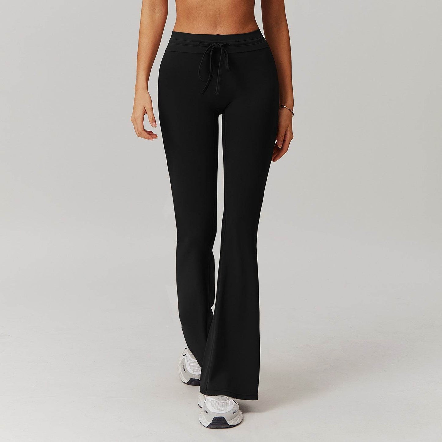 High Waist Yoga Bell-Bottom Pants - Moisture-Wicking for Active Women - Buy Center US