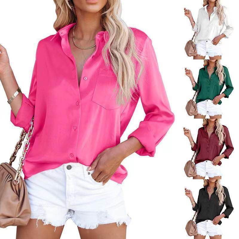 Women's Spring Long Sleeve V-Neck Top - European & American Styles - Buy Center US