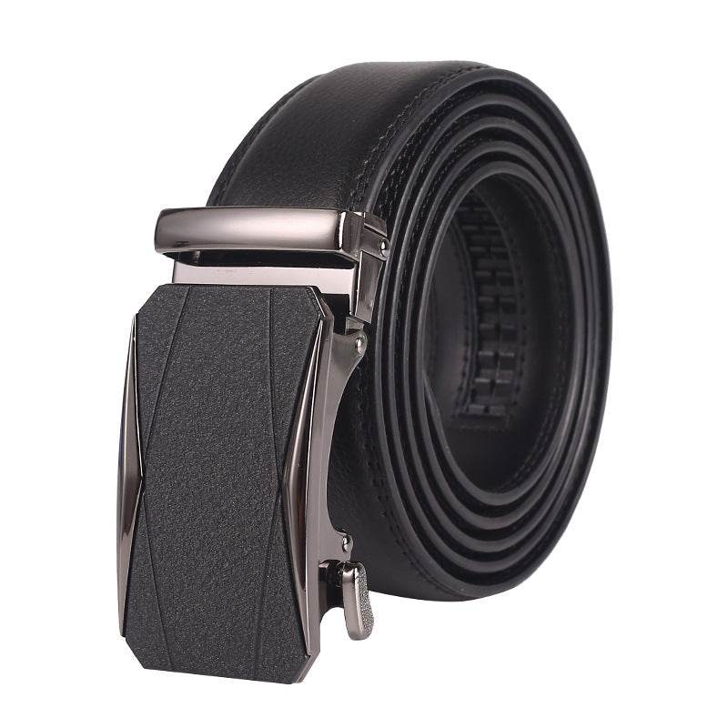 Buycenter Men's Leather Belt - Two-Layer Cowhide with Automatic Buckle - Buy Center US