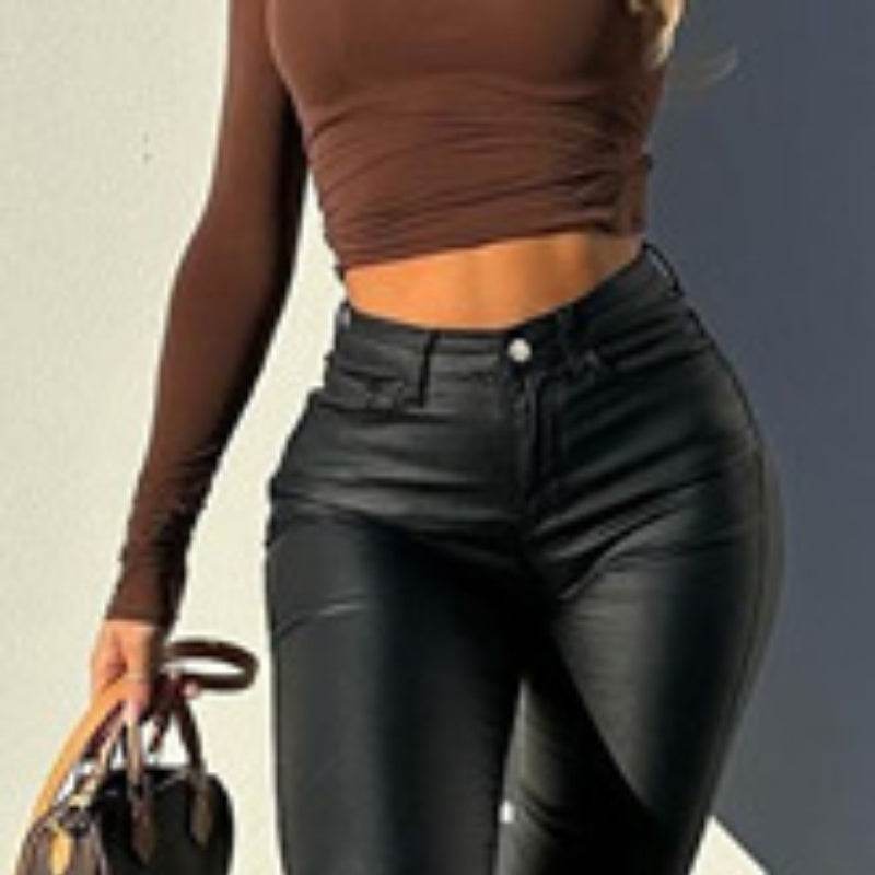 Stylish Black Leather Pants for Women - Versatile Autumn & Winter Fashion - Buy Center US