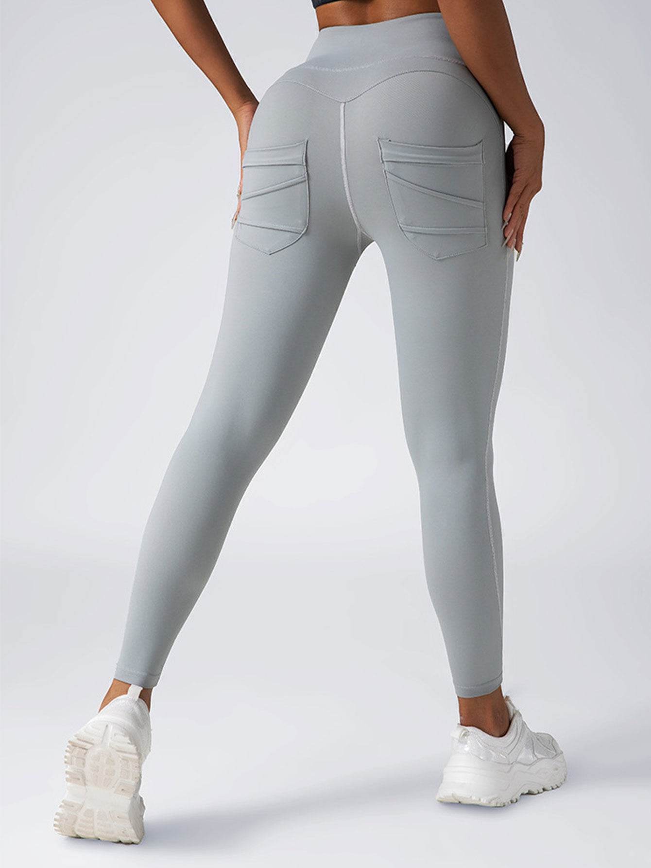 High Waisted Leggings with Pockets - Women's Tummy Control Yoga Pants - Buy Center US