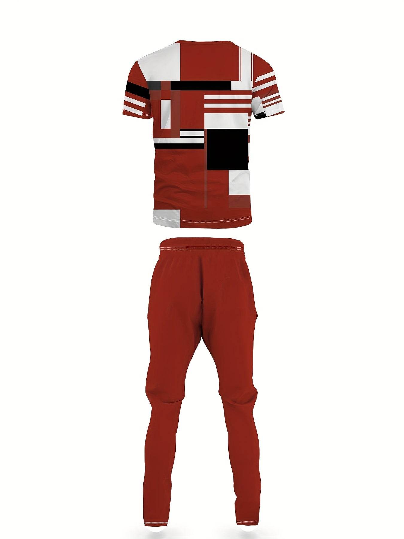 Men's Casual Two-Piece Suit - Short-Sleeved Trousers & Top Set - Buy Center US