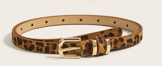 Retro Thin Pin Buckle Belt - All-Match Style in Black, Camel & Leopard - Buy Center US