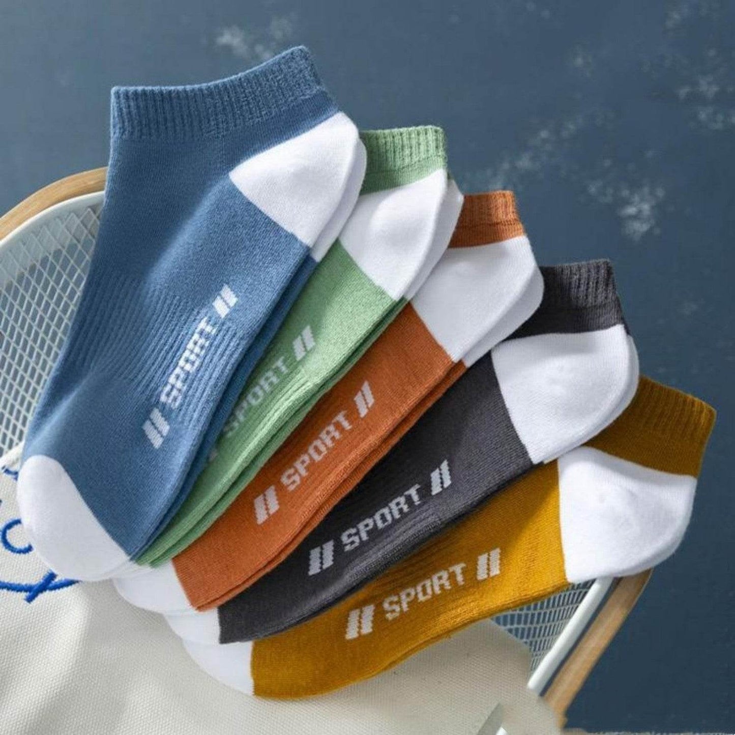 Buycenter Men's Mid-Calf Socks - Trendy Striped, Breathable Fabric, 5 Pairs - Buy Center US
