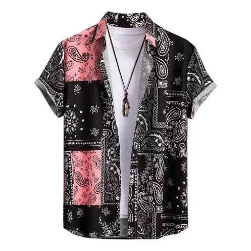 Casual Creative Hawaiian Shirt for Men - Striped, Short Sleeve Fashion - Buy Center US
