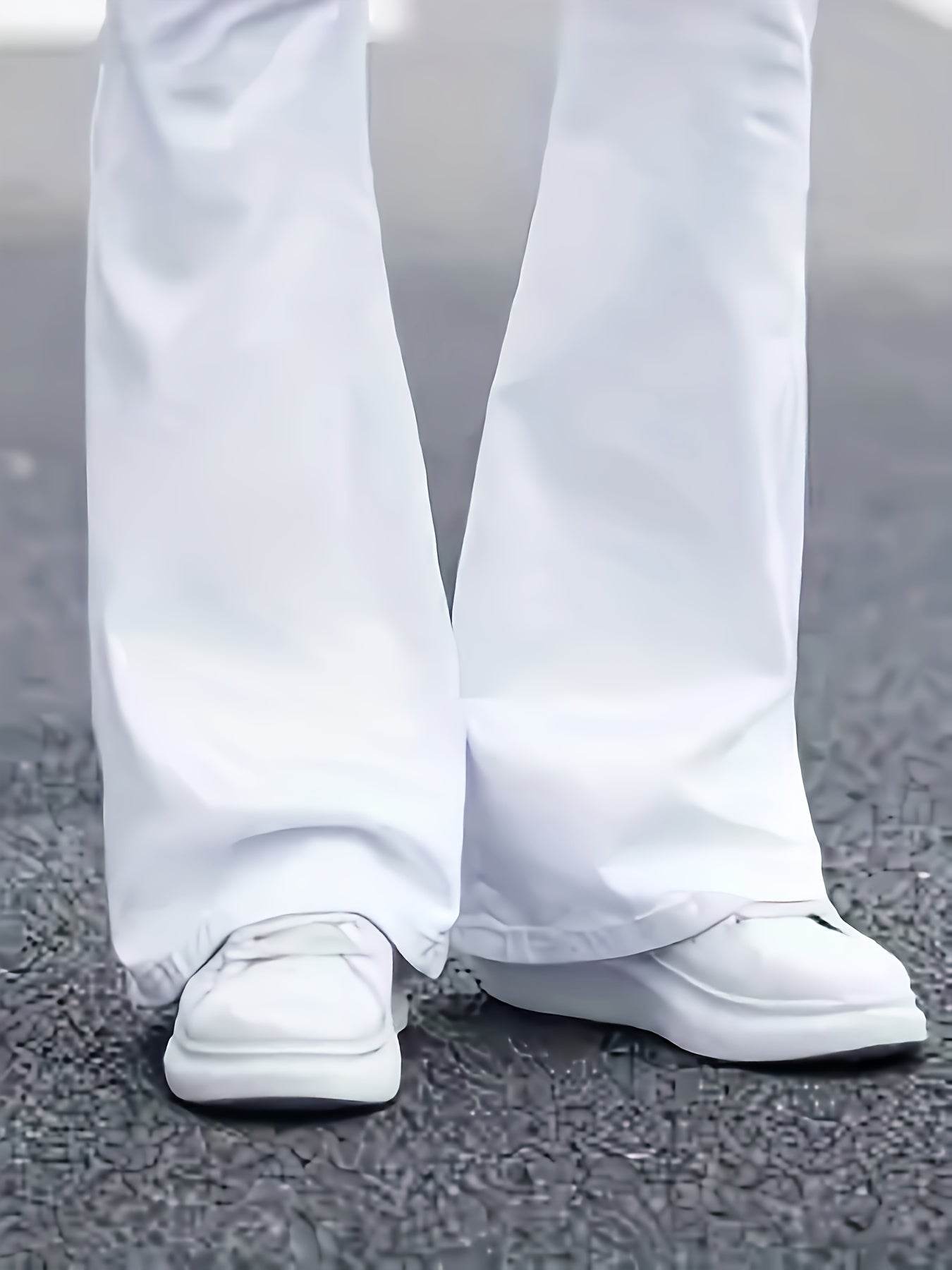 Men's Classic Fit White Flare Denim Jeans - Casual Non-Stretch All-Season - Buy Center US