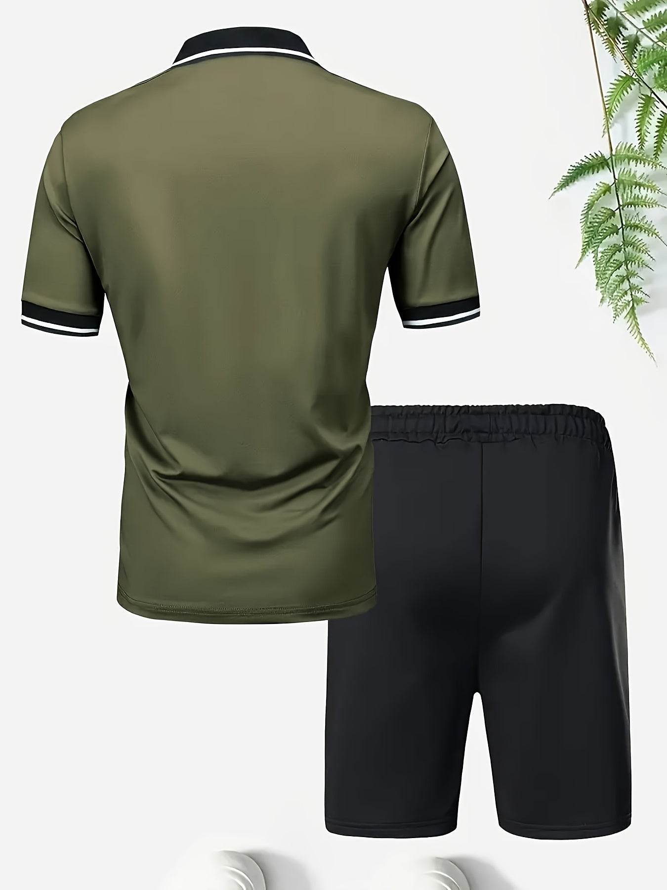 Men's Casual Short Sleeve Shirt & Drawstring Shorts Set - Summer Fashion - Buy Center US