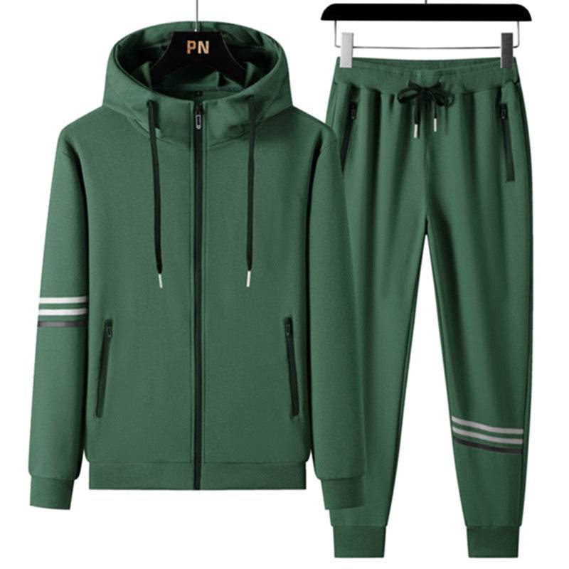 Buycenter Men's Casual Hooded Sweater Trousers Set - Pure Cotton, Sports Style - Buy Center US