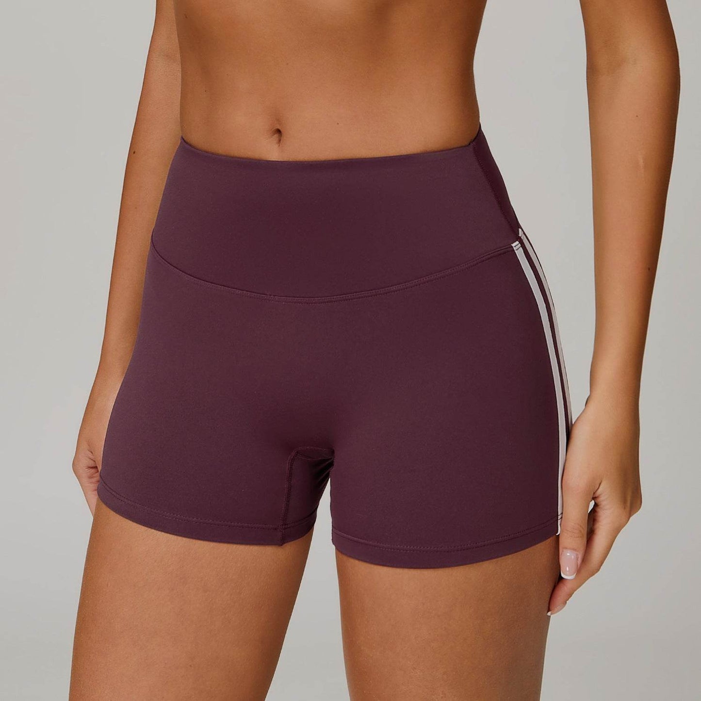 Nude Feel High Waist Yoga Shorts - Peach Tight Fit for Women - Buy Center US