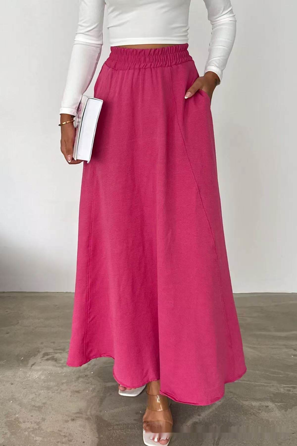 European & American A-Line Long Dress - Loose Fit, Patchwork Style - Buy Center US