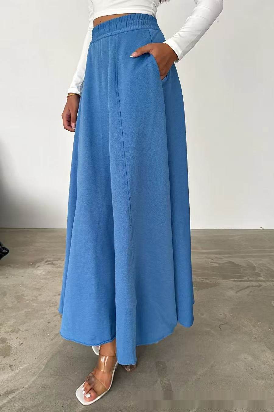 European & American A-Line Long Dress - Loose Fit, Patchwork Style - Buy Center US