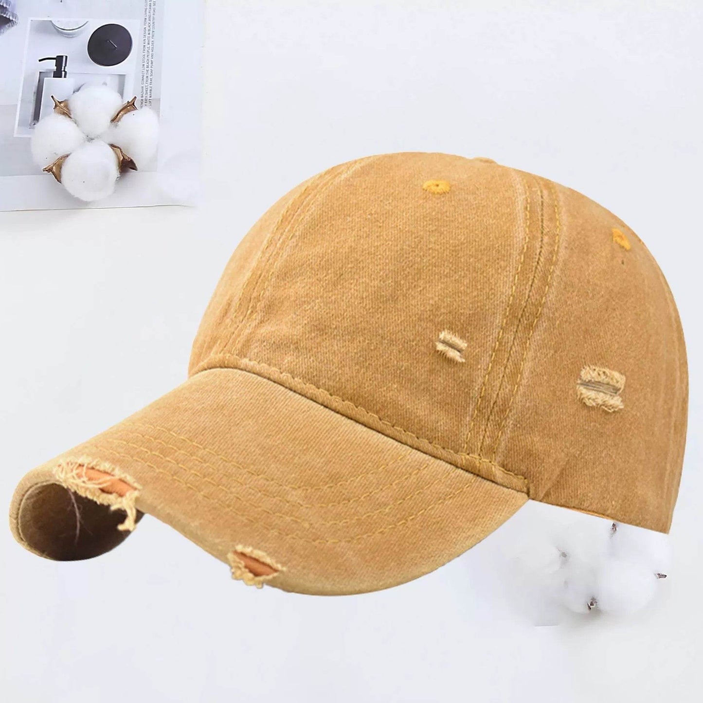 Adjustable Washed Baseball Cap - Embroidered & Printed for All Seasons - Buy Center US