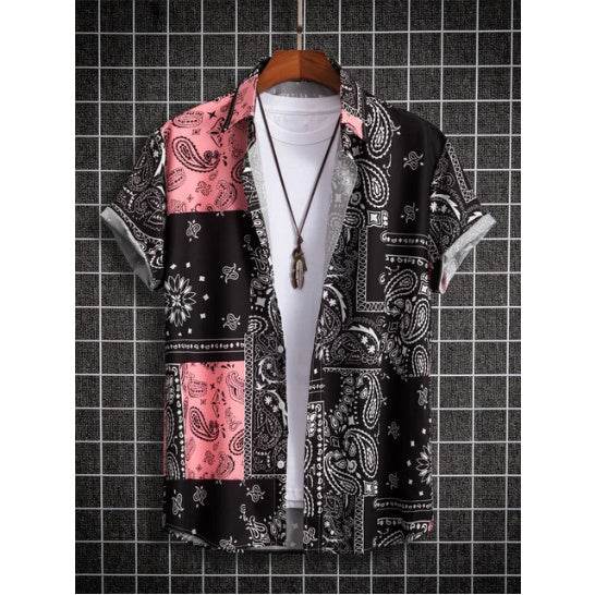 Casual Creative Hawaiian Shirt for Men - Striped, Short Sleeve Fashion - Buy Center US