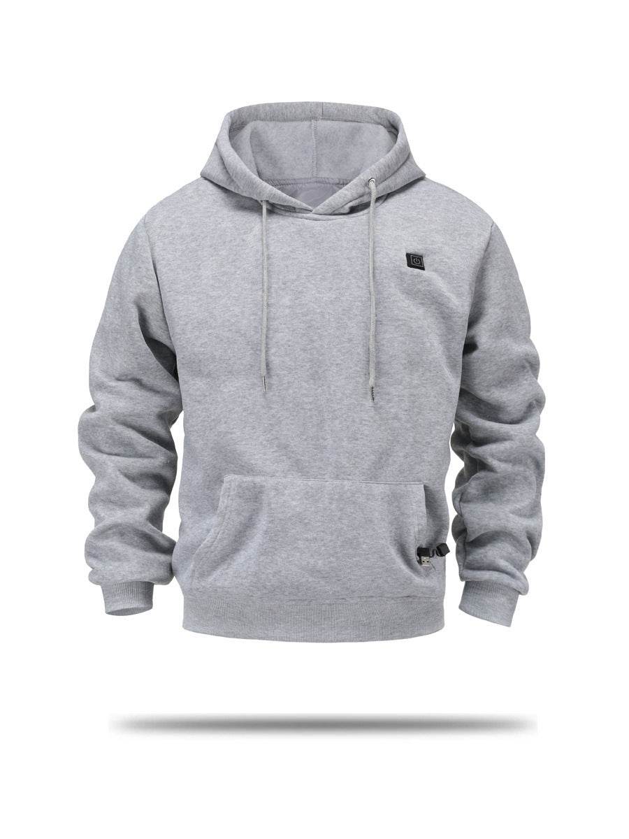 Buycenter Men's USB Heated Hoody - Warmth & Style in Black and Gray - Buy Center US
