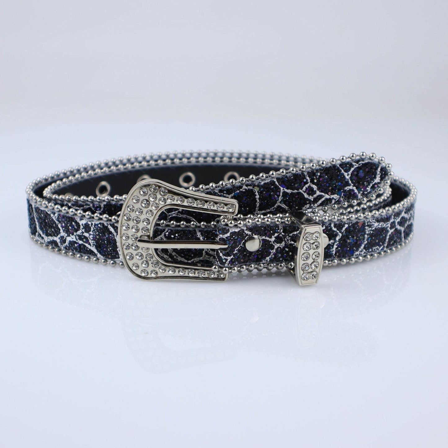 Rhinestone Women's Thin Belt - Fashion Personality, Handmade PU Leather - Buy Center US