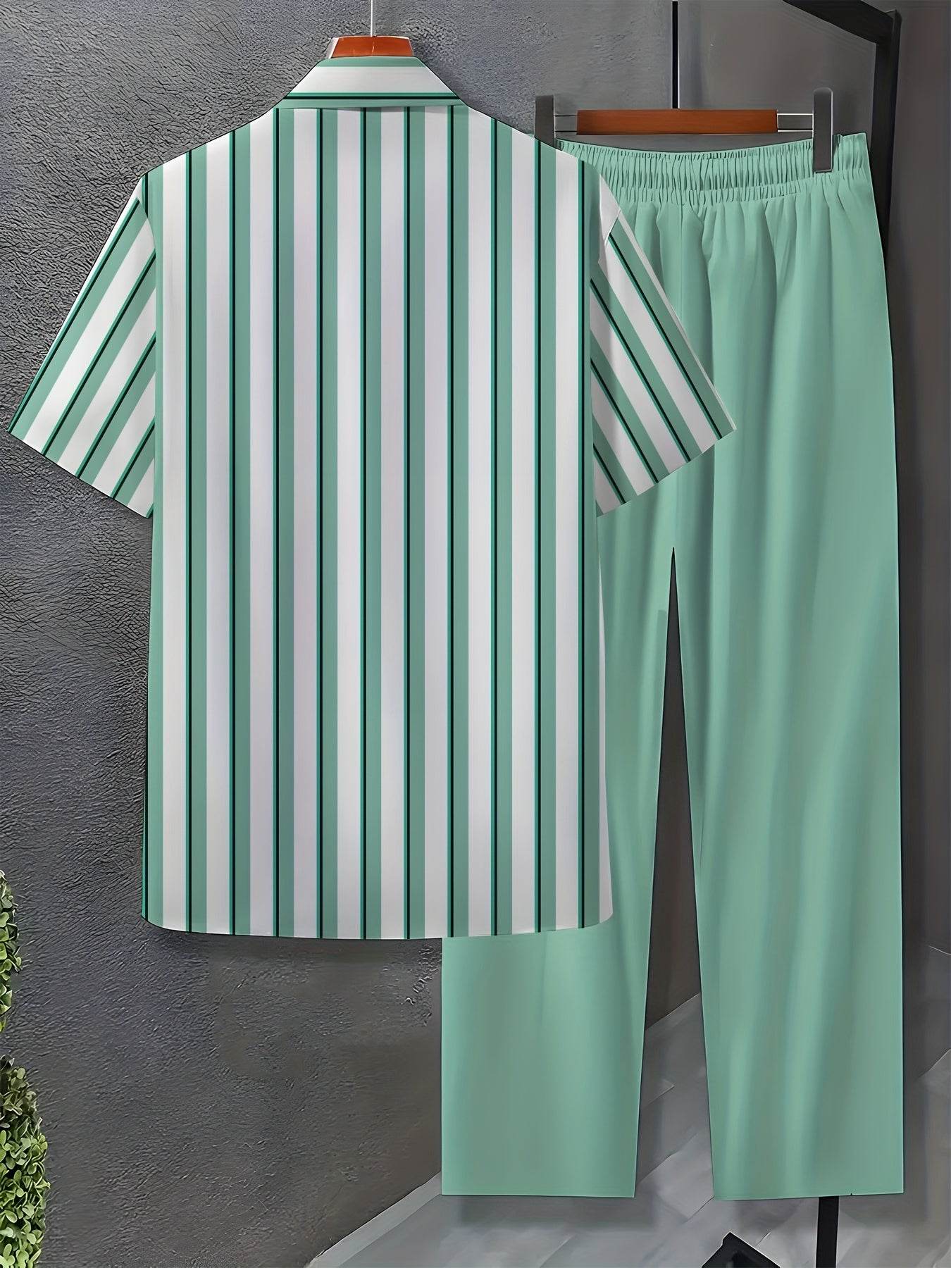 Men's Casual Novelty Outfit Set - 100% Polyester with Button Detail - Buy Center US