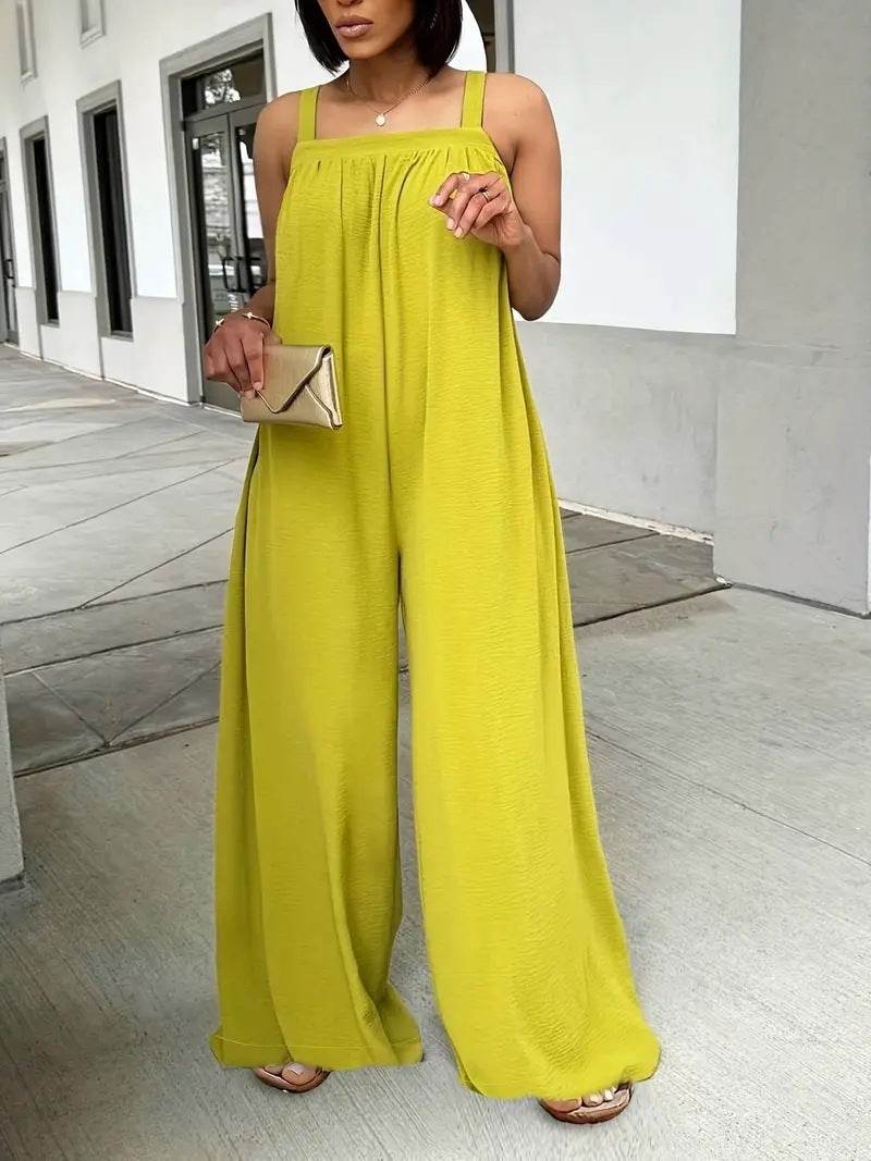 Women's Casual Wide-leg Jumpsuit - Stylish Sleeveless Design, Multiple Sizes - Buy Center US
