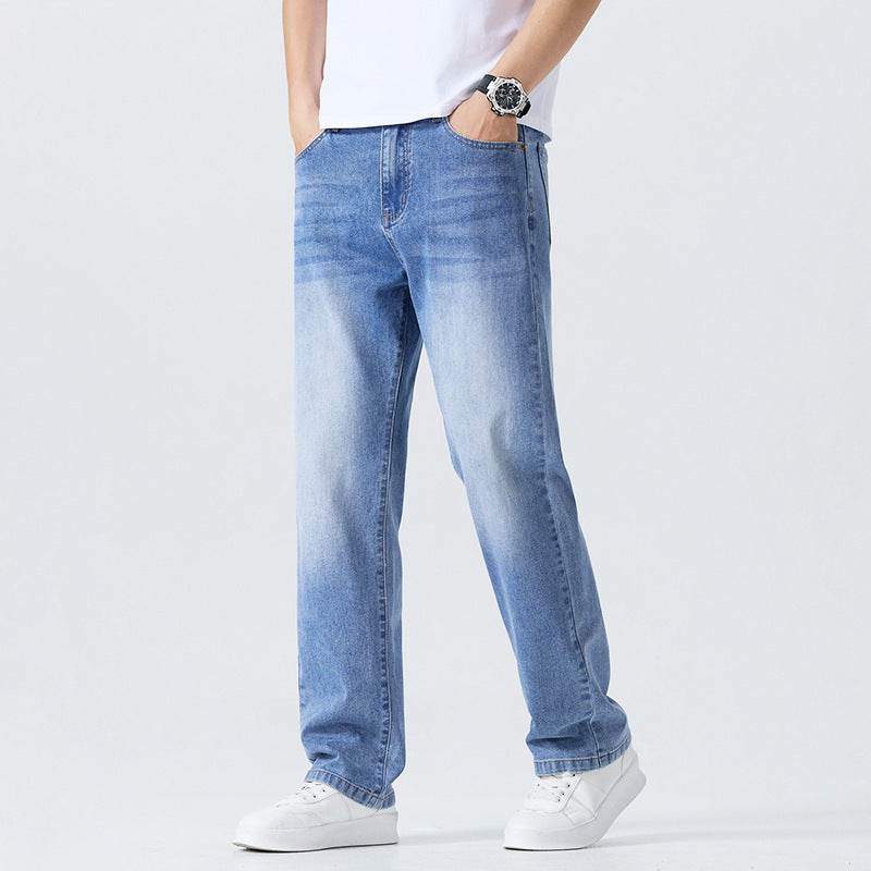 Buycenter Light Blue Jeans for Men - Mid Waist, Straight-Leg Style - Buy Center US