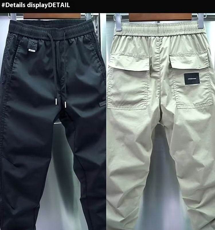 Trendy Slim Fit Casual Pants for Men - Solid Color, Lightweight Style - Buy Center US