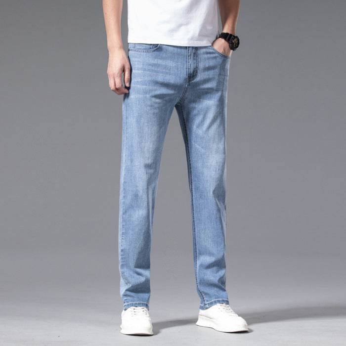 Buycenter Men's Plus Size Jeans - Loose Straight Fit, Mid-High Waist - Buy Center US