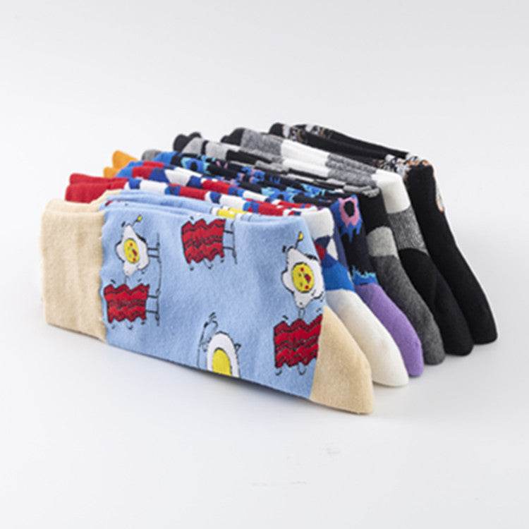 Buycenter Trendy Colorful Socks - Hand-Stitched Cotton, European Size 40-46 - Buy Center US