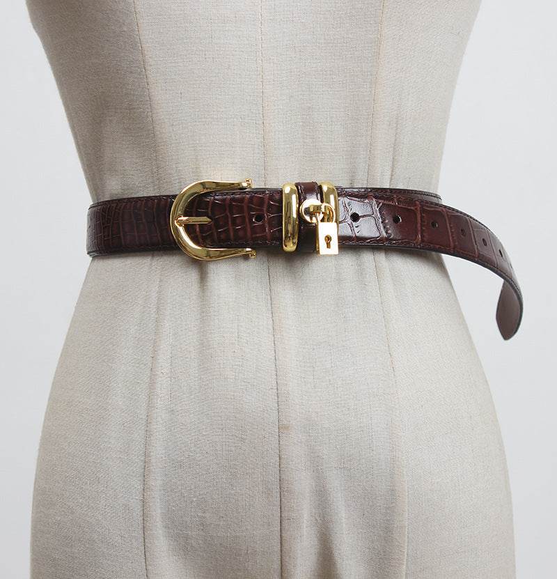 Women's Genuine Leather Fashion Belt - Versatile Decoration in Multiple Colors - Buy Center US