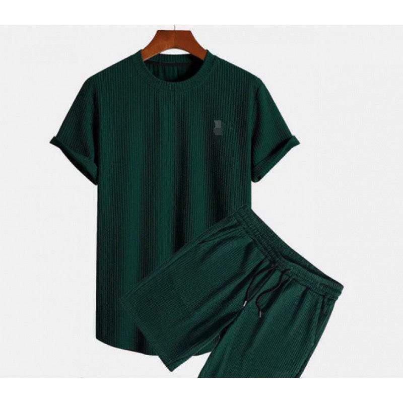 Buycenter Men's Short Sleeve Sports Suit - Casual Two-Piece Set for Summer - Buy Center US