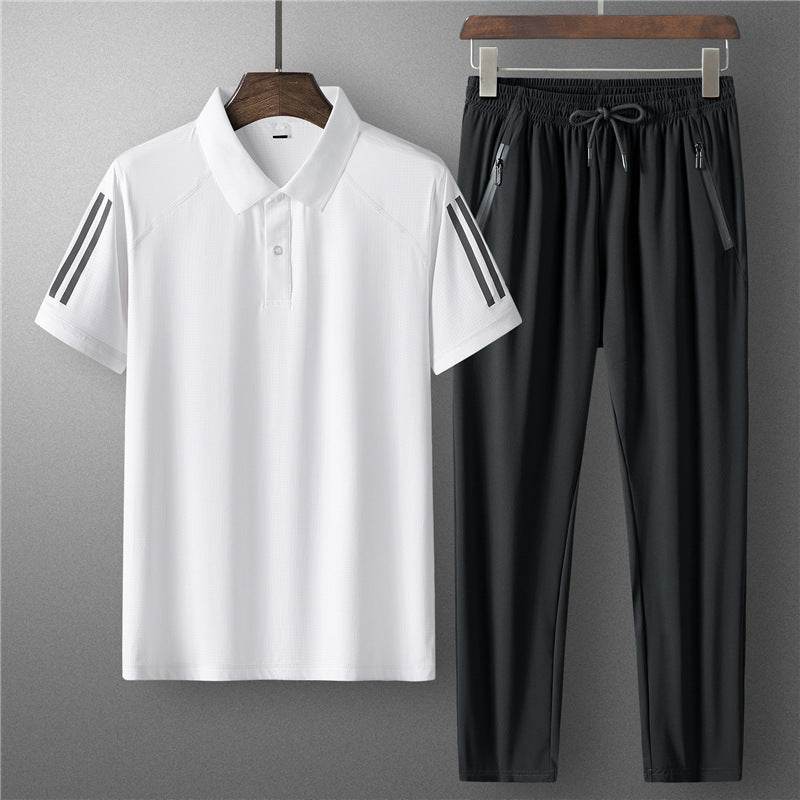 Buycenter Men's Summer Sports Suit - Ice Silk, Casual & Comfortable - Buy Center US