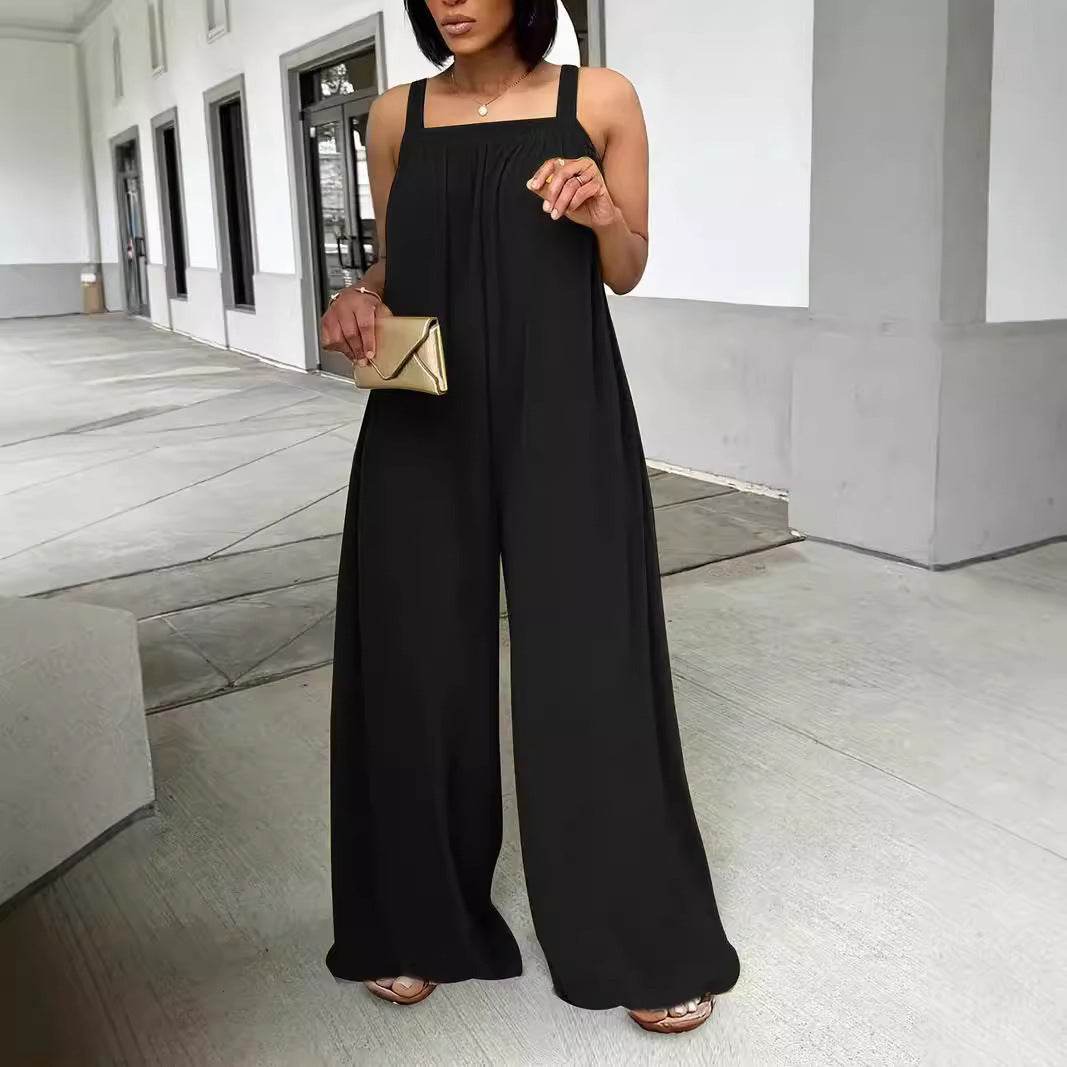 Women's Casual Wide-leg Jumpsuit - Stylish Sleeveless Design, Multiple Sizes - Buy Center US