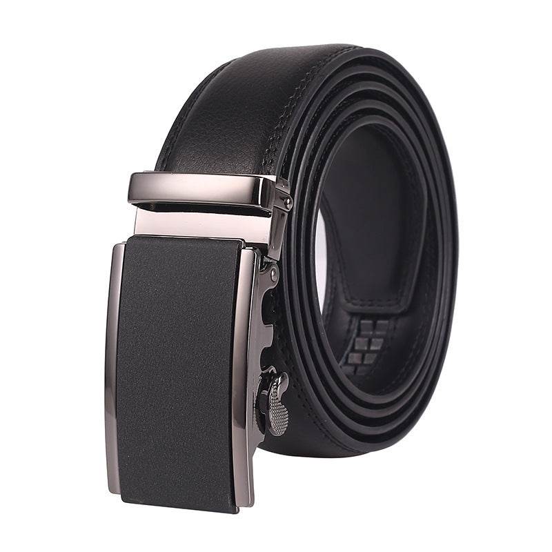 Buycenter Men's Leather Belt - Two-Layer Cowhide with Automatic Buckle - Buy Center US