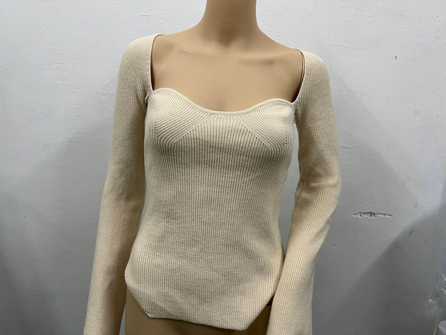 Women's Long Sleeve Off-Neck Pullover Sweater - Stylish & Cozy Top - Buy Center US