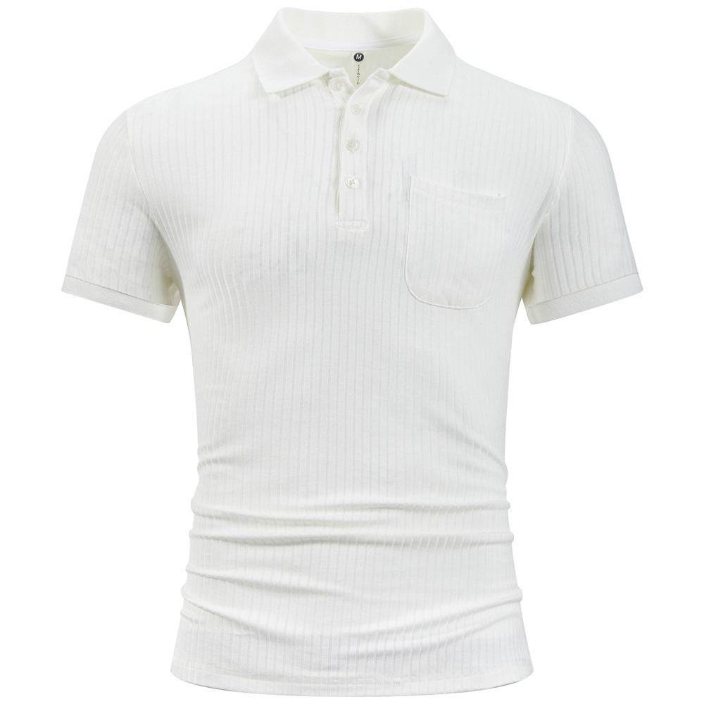 Trendy Men's Cotton Stripe Short Sleeve Shirt - Slim Fit for Summer - Buy Center US
