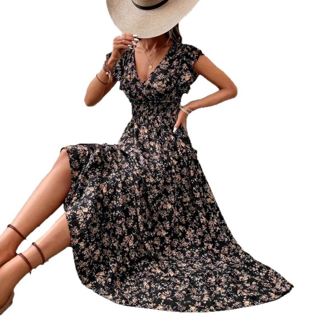 Fashion Floral Long Sleeve Swing Dress - Japanese & Korean Casual Style - Buy Center US