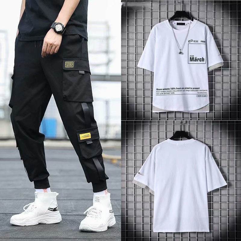 Buycenter Loose Hip-Hop Overalls for Men - Summer Fashion with Hood - Buy Center US
